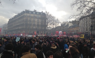 Les manifestants se sont rassemblés sur la Place de la République.