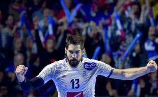 Nikola Karabatic lors du match entre la France et la Norvège le 15 janvier 2017.