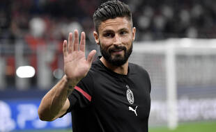 Olivier Giroud avec le Milan AC, le 28 septembre 2021.