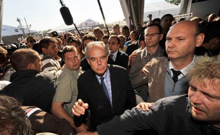 Le ministre de la Culture Frédéric Mitterrand à la Fête de l'Humanité le 12 septembre 2009.
