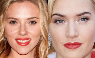 Scarlett Johansson et Kate Winslet maquillées.