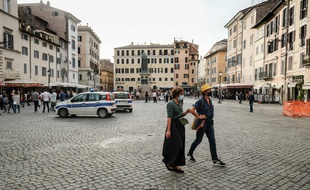 Le Campo de' Fiori à Rome, le 17 mai 2020.