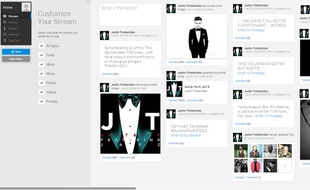La nouvelle version de MySpace, ouverte au grand public le 15 janvier 2013.