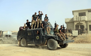 Les forces d'élite irakiennes se rassemblent en vue de reprendre la ville de Mossoul, le 15 octobre 2016.