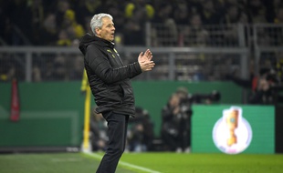 Lucien Favre sur le banc de Dortmund face à Mönchengladbach.