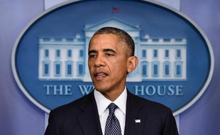 Le président américain Barack Obama à la Maison-Blanche à Washington, le 16 juillet 2014