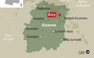 Infographie d'Evry, où un accident a fait six blessés mardi 13 mai 2014.