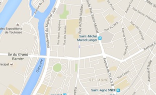 Carte de localisation de la grand-rue Saint-Michel et de l'avenue de l'URSS, à Toulouse.