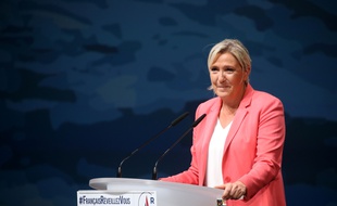 Marine Le Pen à l'université d'été du rassemblement national, le 6 septembre 2020 à Fréjus (Var).