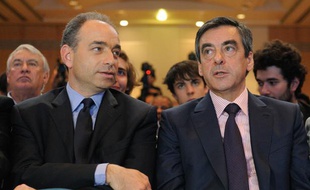 Jean Francois Copé and François Fillon, lors d'une réunion de l'UMP, le 26 mai 2012