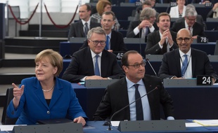 Ici au Parlement européen de Strasbourg, Angela Merkel et François Hollande pourraient venir tester le prolongement du tram D de l'autre côté du Rhin.