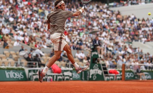 Roger Federer a remporté son premier tour à Roland-Garros face à Sonego, le 26 mai 2019.