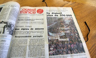 La une du journal Ouest-France du 20 février 1984.