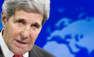 John Kerry, le secrétaire d'Etat américain, le 28 juillet 2014 à Washington lors d'une conférence de presse