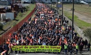 Manifestation départementale à Saint-Nazaire, jeudi 18 mai 2016.