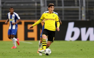 Leonardo Balerdi, ici le 6 juin sous les couleurs du Borussia Dortmund lors d'un match de Bundesliga face au Hertha Berlin.