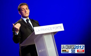 Nicolas Sarkozy en meeting à Arras, le 18 avril 2012.