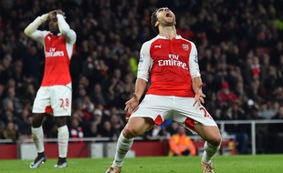 Le milieu de terrain d'Arsenal Mathieu Flamini, le 24 janvier 2016.