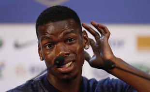 Paul Pogba en conférence de presse à Istra, le 12 juillet 2018.