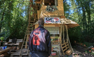 La ZAD de Kolbsheim, où sont rassemblés des opposants au GCO Le 4 septembre 2018.