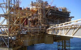 Une plateforme pétrolière de Total en mer du Nord.