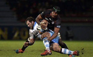 Le troisième ligne et capitaine du Stade Toulousain Thierry Dusautoir lors du match de Coupe d'Europe Toulouse - Glasgow, le 7 décembre 2014.