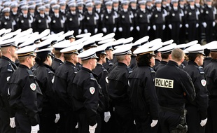 Des élèves de l'école de police de Nîmes, en novembre 2016
