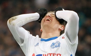 Florian Thauvin lors du match entre l'OM et Caen le 27 février 2015.