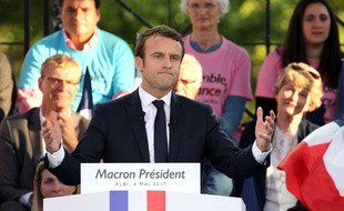 Emmanuel Macron lors de son dernier meeting public à Albi, le 4 mai 2017.