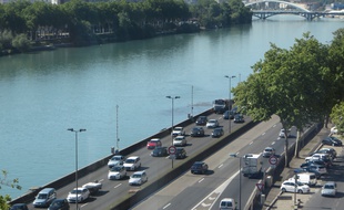 Lyon, le 26 août 2015
Vue de l'autoroute A7 qui démarre au Sud de la ville de Lyon