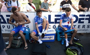 Georg Preidler (à droite) avec ses coéquipiers de la FDJ