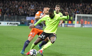 MHSC Lille : Le Lillois Fodé Ballo et le Montpelliérain Ruben Aguilar.
