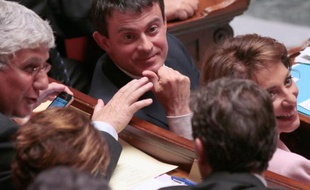 Le ministre de l'Intérieur Manuel Valls le 1er octobre 2013 à l'Assemblée nationale à Paris