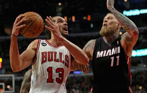 L'intérieur français des Chicago Bulls Joakim Noah, le 9 mars 2013, contre les Miami Heat.