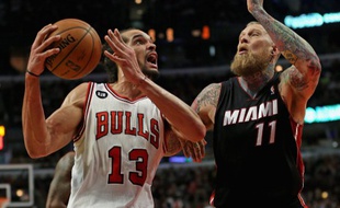 L'intérieur français des Chicago Bulls Joakim Noah, le 9 mars 2013, contre les Miami Heat.