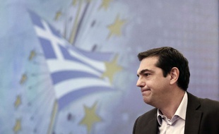 Alexis Tsipras, leader du parti Syriza, lors d'une conférence à Athènes en décembre 2014.