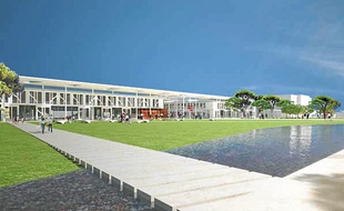 Sur le campus rénové, un plan d'eau de source traversera la prairie centrale.