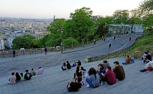 Sur la butte Montmartre, le 26 avril 2020.