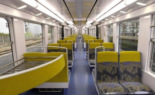 Intérieur du RER B en Ile de France