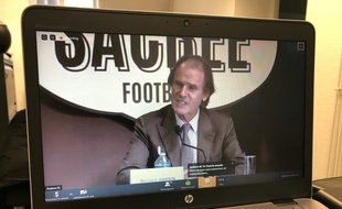 Bernard Joannin, président de l'Amiens SC, lors de la visio conférence de presse de mardi.