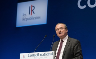 Hervé Mariton, candidat à la primaire à droite, lors du Conseil national Les Républicains le 2 juillet salle de la Mutualité à Paris.