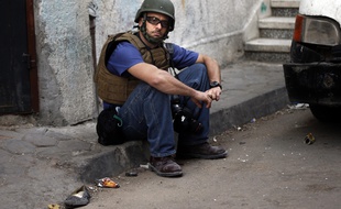 Le photographe américain Tyler Hicks à Gaza le 15 juillet 2014
