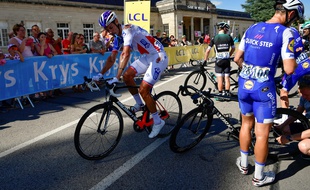 Jacopo Guarnieri à l'arrivée de la 4e étape du Tour 2017.