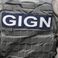 Logo du GIGN, unité d'élite de la gendarmerie française lors d'une visite présidentielle