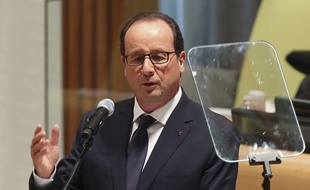 François Hollande au siège de l'ONU le 23 septembre 2014.