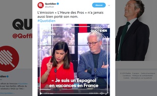 «Quotidien» a publié sur Twitter l'extrait de «L'heure de Pros».