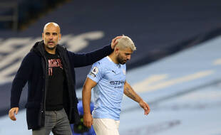 Kun Agüero à sa sortie du match contre Arsenal.