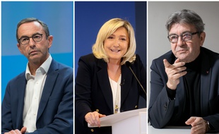 Bruno Retailleau, Marine Le Pen et Jean-Luc Mélenchon.