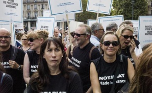 Une manifestation de notaires à Paris, le 17 septembre 2014