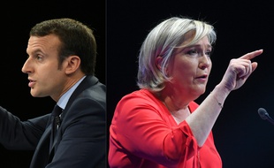 Emmanuel Macron et Marine Le Pen (montage).